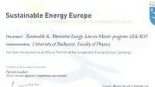 Facultatea de Fizica a Unibuc, acreditata pentru Sustainable Energy Europe