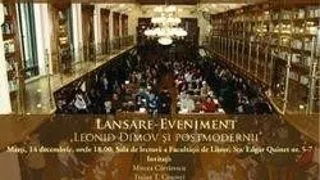 Lansare - eveniment: "Leonid Dimov si postmodernii"