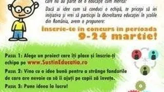 Sustin Educatia lanseaza concursul ?Educatia tine si de mine si de tine!?