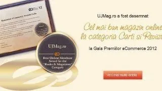 UJMag.ro a fost desemnat ?Cel mai bun magazin online la categoria Carti si Reviste? la Gala Premiilor eCommerce 2012