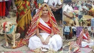 O adolescenta din India s-a maritat cu un caine ca sa scape de  blestem!