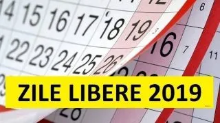 Despre Sarbatorile legale in 2019